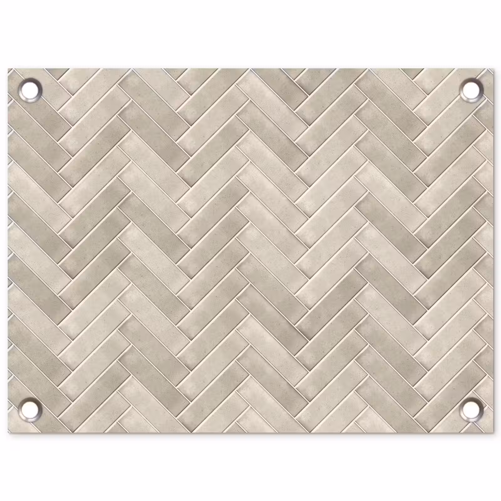 Tuinposter - Visgraat - Wandtegel - Beige — 1