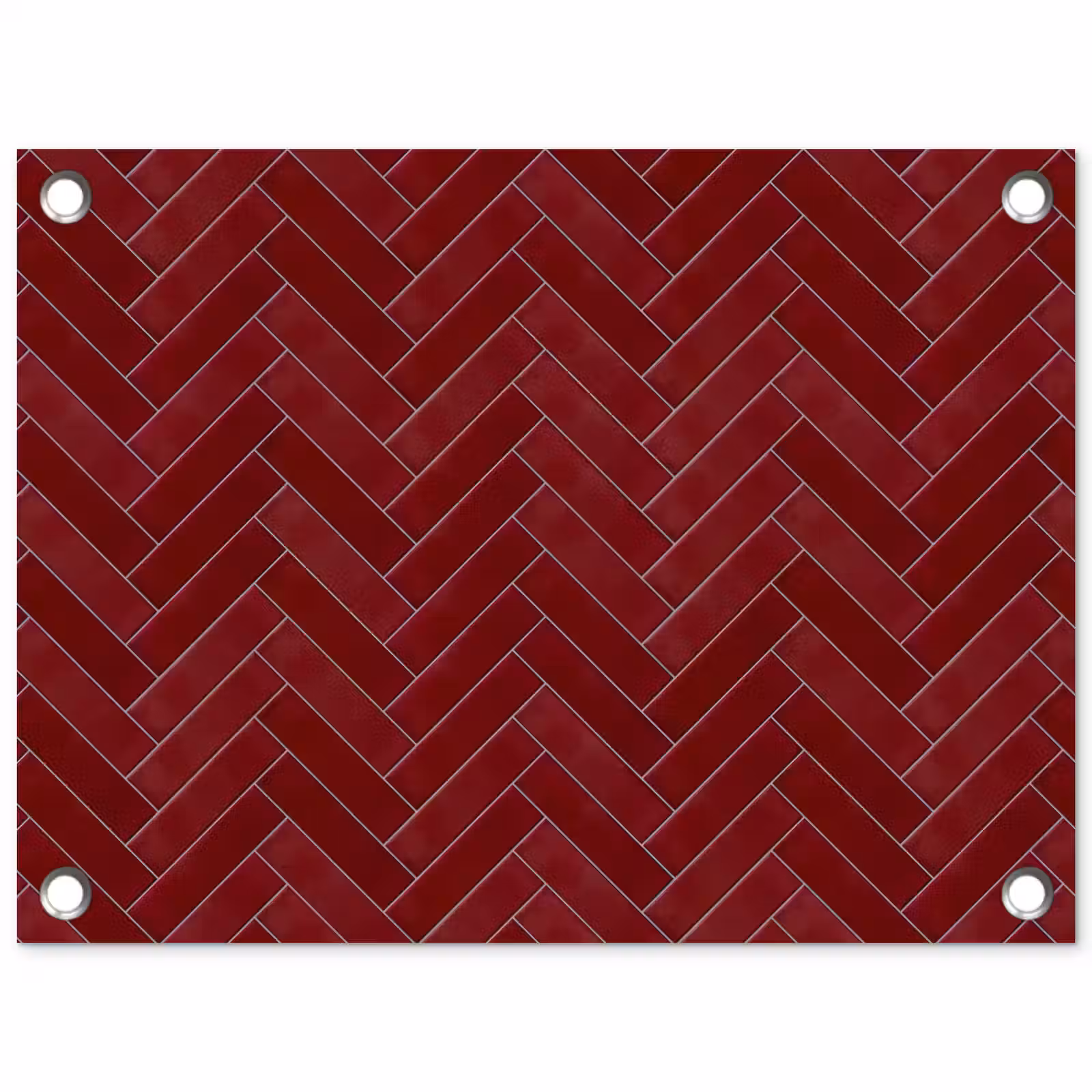 Tuinposter - Visgraat - Wandtegel - Bordeaux - Rood — 1