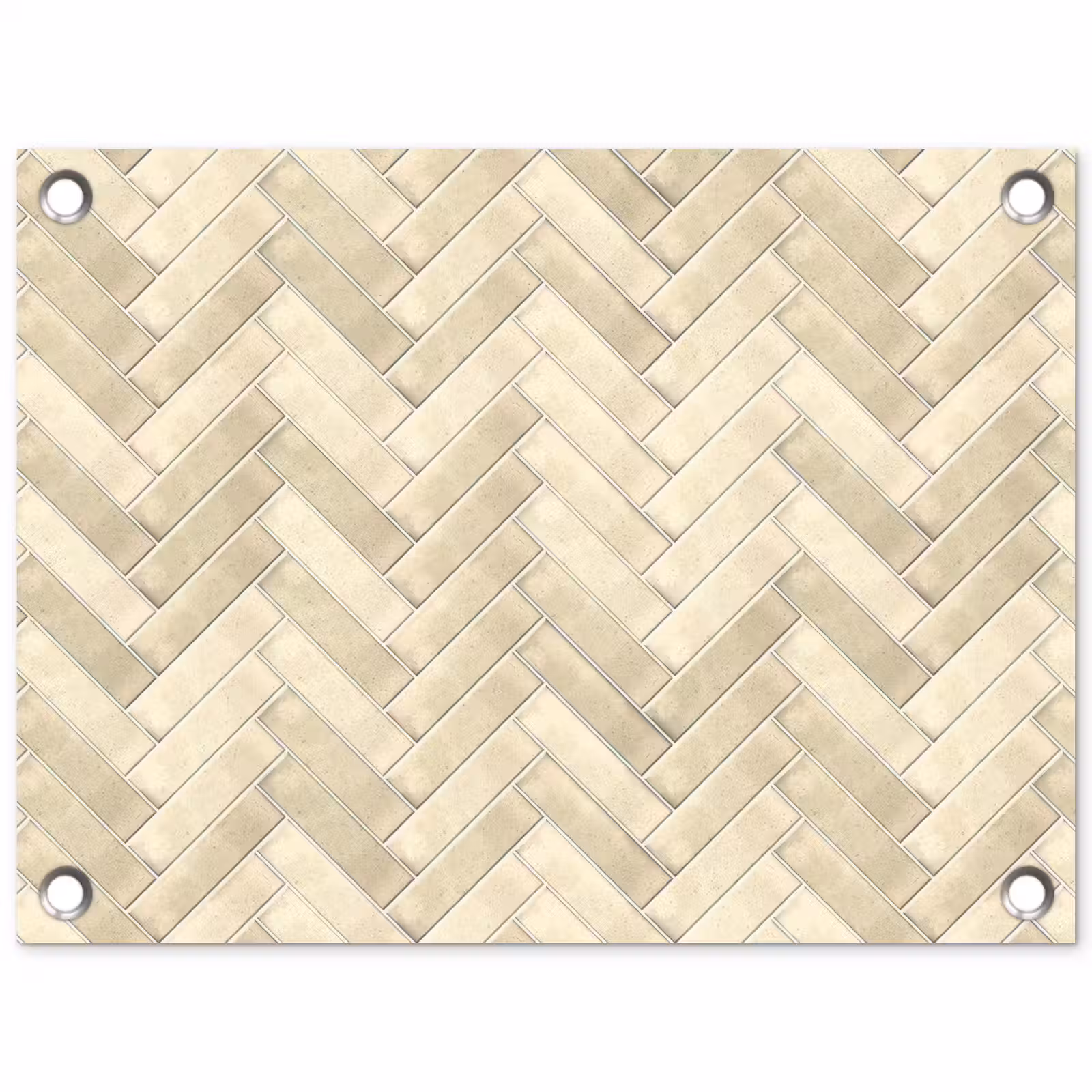Tuinposter - Visgraat - Wandtegel - Licht Beige — 1