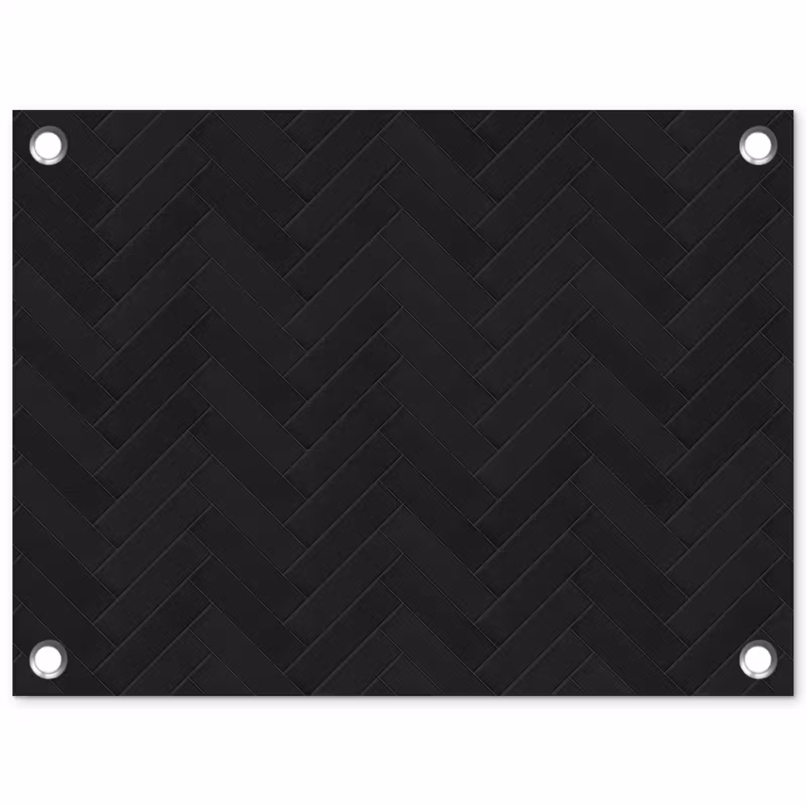 Tuinposter - Visgraat - Wandtegel - Mat - Zwart — 1