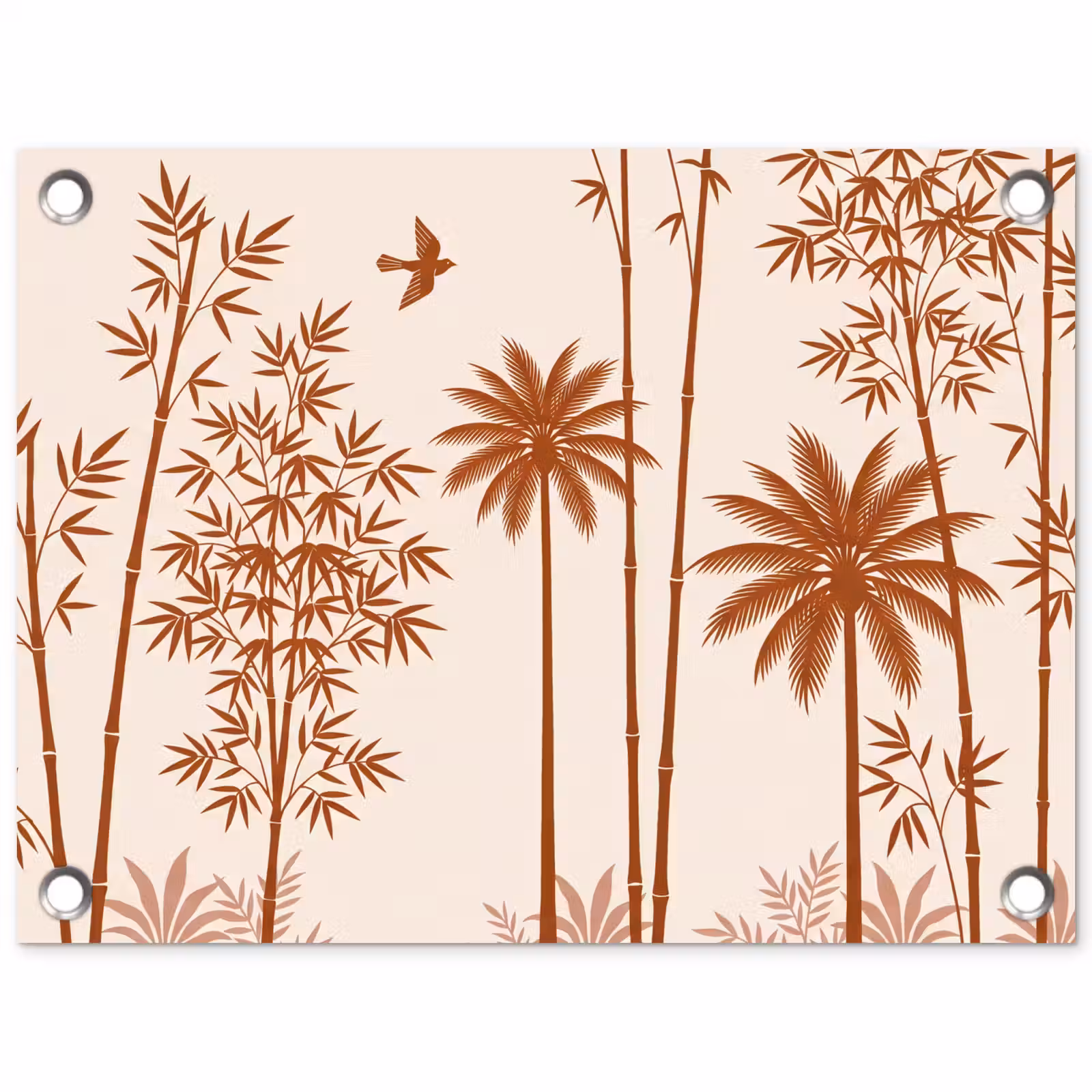 Tuinposter - Vogel - Boom - Tropisch - Minimalistisch - Bruin — 1