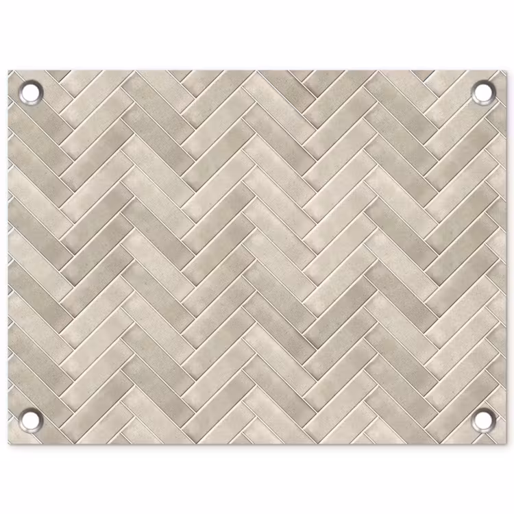 Tuinposter - Visgraat - Wandtegel - Beige — 1