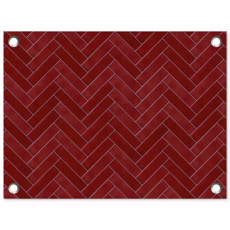 Tuinposter - Visgraat - Wandtegel - Bordeaux - Rood — 1