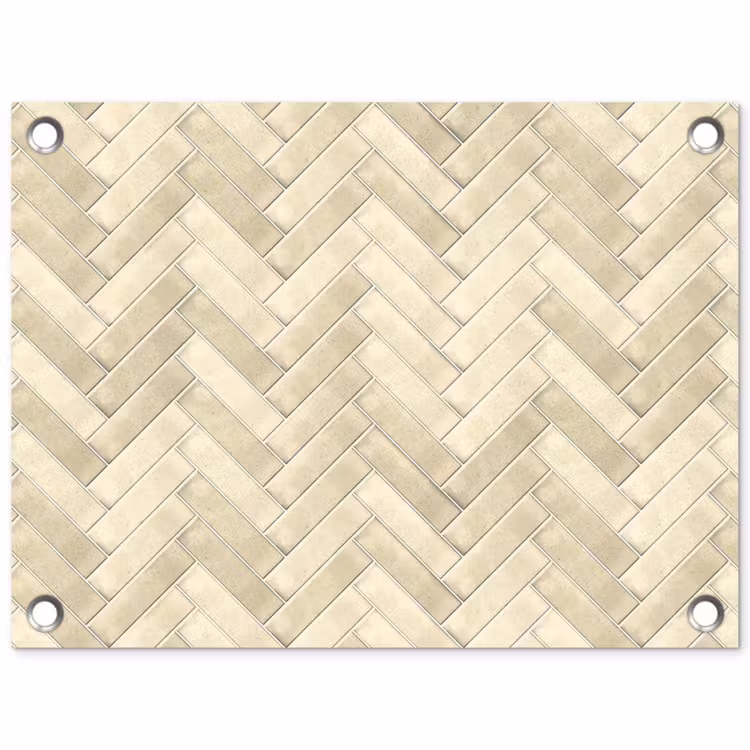 Tuinposter - Visgraat - Wandtegel - Licht Beige — 1