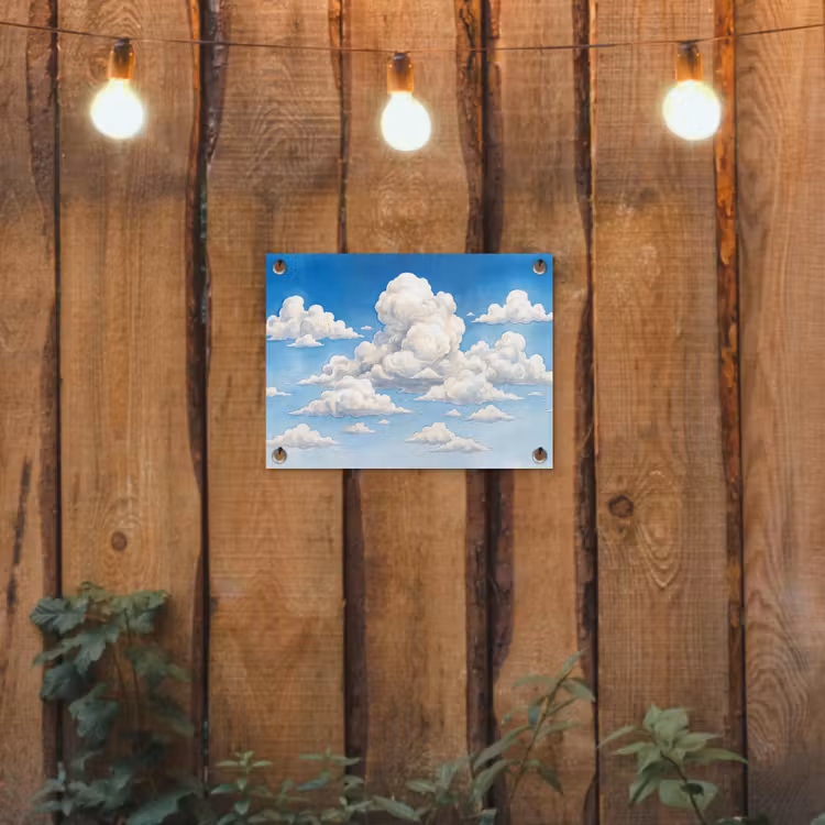 Tuinposter - Wolken - Blauwe lucht - Natuur - Modern - Wit — 2