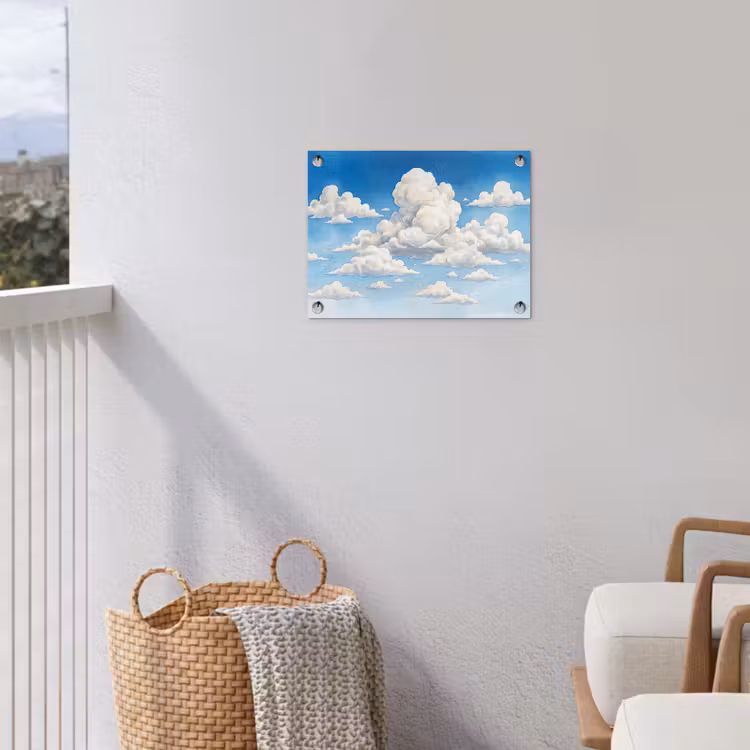 Tuinposter - Wolken - Blauwe lucht - Natuur - Modern - Wit — 3