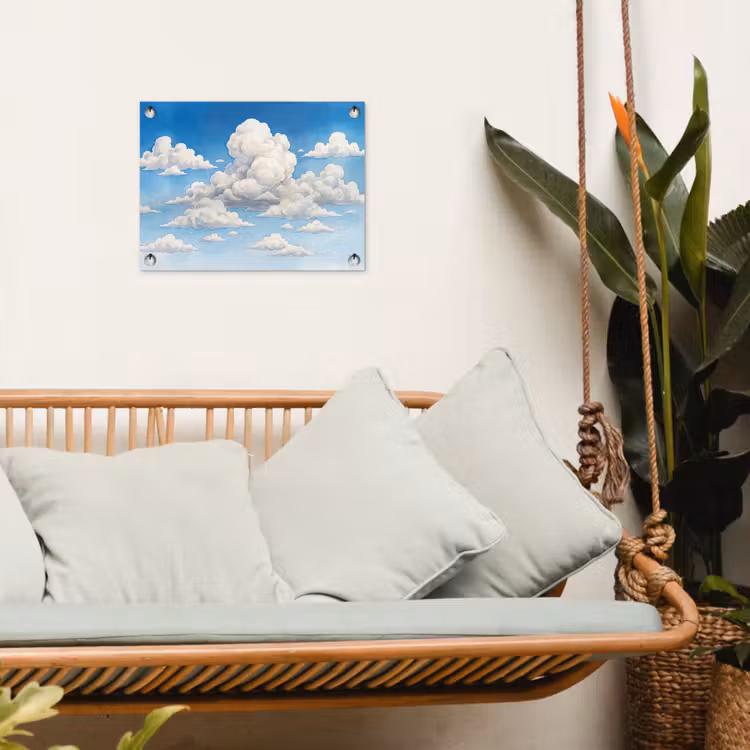 Tuinposter - Wolken - Blauwe lucht - Natuur - Modern - Wit — 5