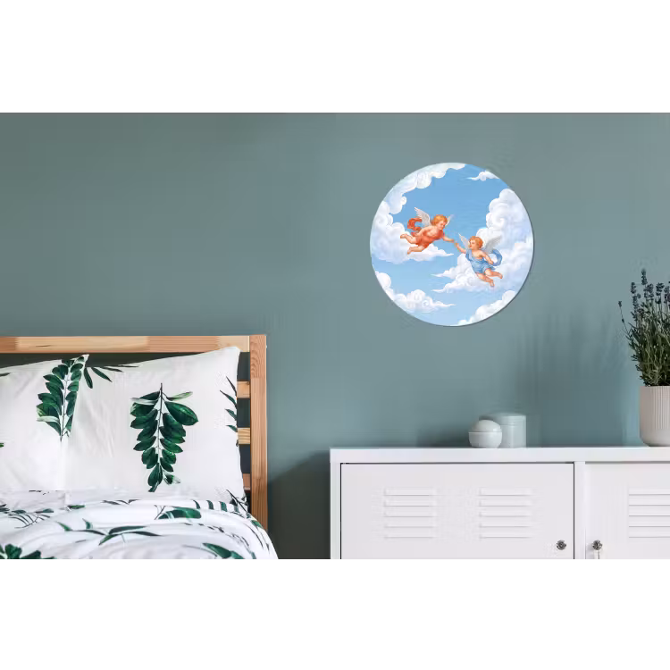Wandcirkel - Aluminium - Engel - Vliegend - Klassiek - Blauw — 4