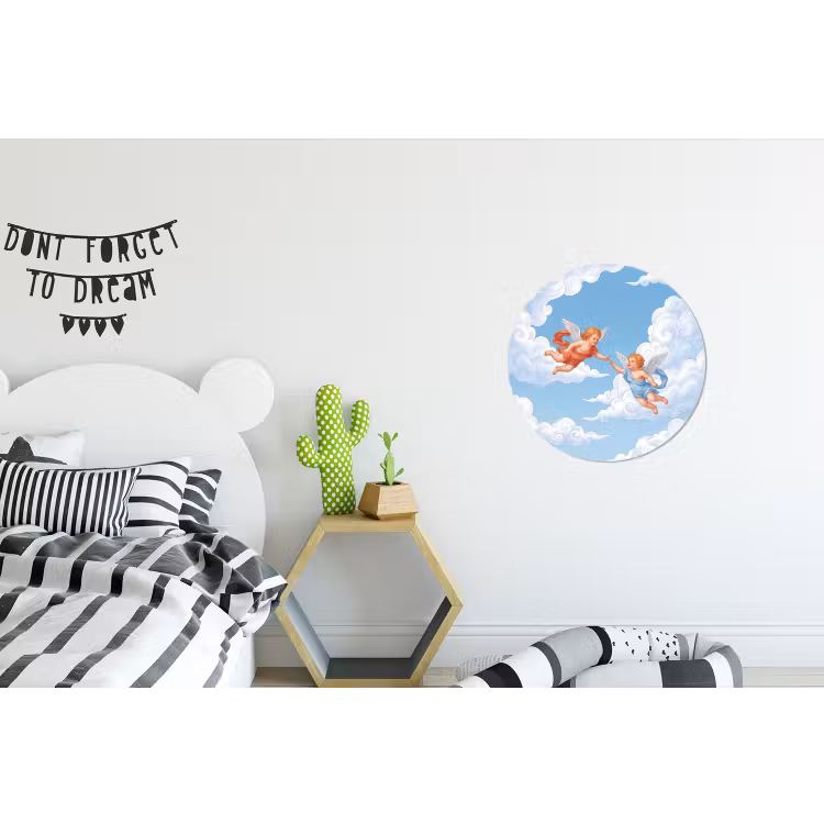 Wandcirkel - Aluminium - Engel - Vliegend - Klassiek - Blauw — 5