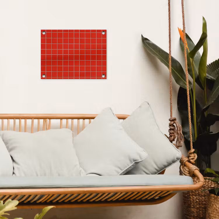 Tuinposter - Tegel - Patroon - Kersen - Rood — 5