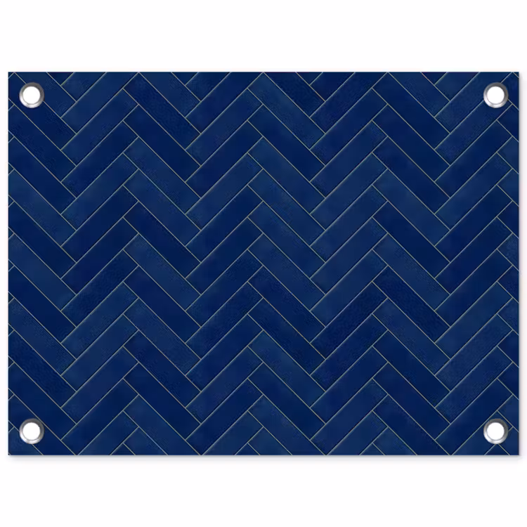 Tuinposter - Visgraat - Wandtegel - Donkerblauw - Navy Blue — 1