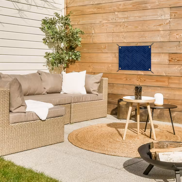 Tuinposter - Visgraat - Wandtegel - Donkerblauw - Navy Blue — 4