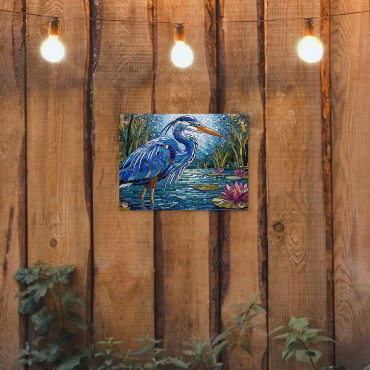 Tuinposter - Vogel - Water - Natuur - Abstract - Blauw — 2