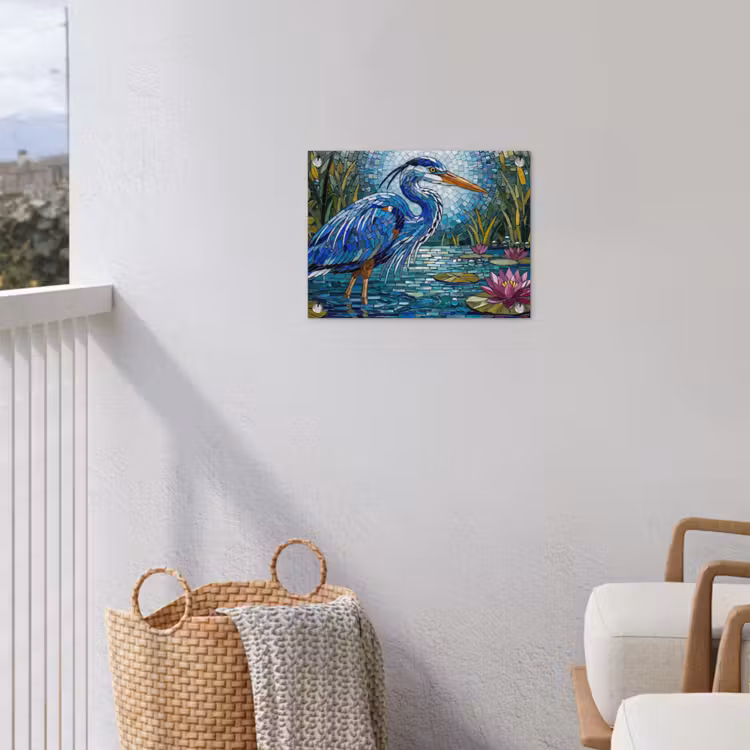 Tuinposter - Vogel - Water - Natuur - Abstract - Blauw — 3