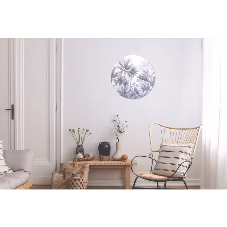 Wandcirkel - Aluminium - Kat - Tropisch bos - Modern - Grijs — 2