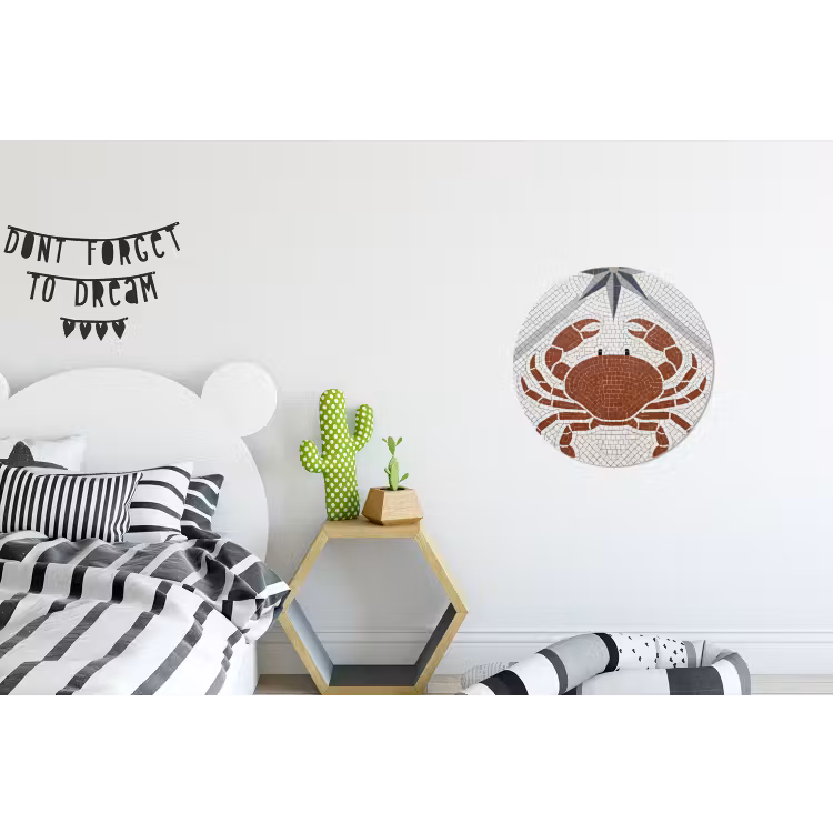 Wandcirkel - Aluminium - Dier - Mozaïek - Zee - Klassiek - Bruin — 5