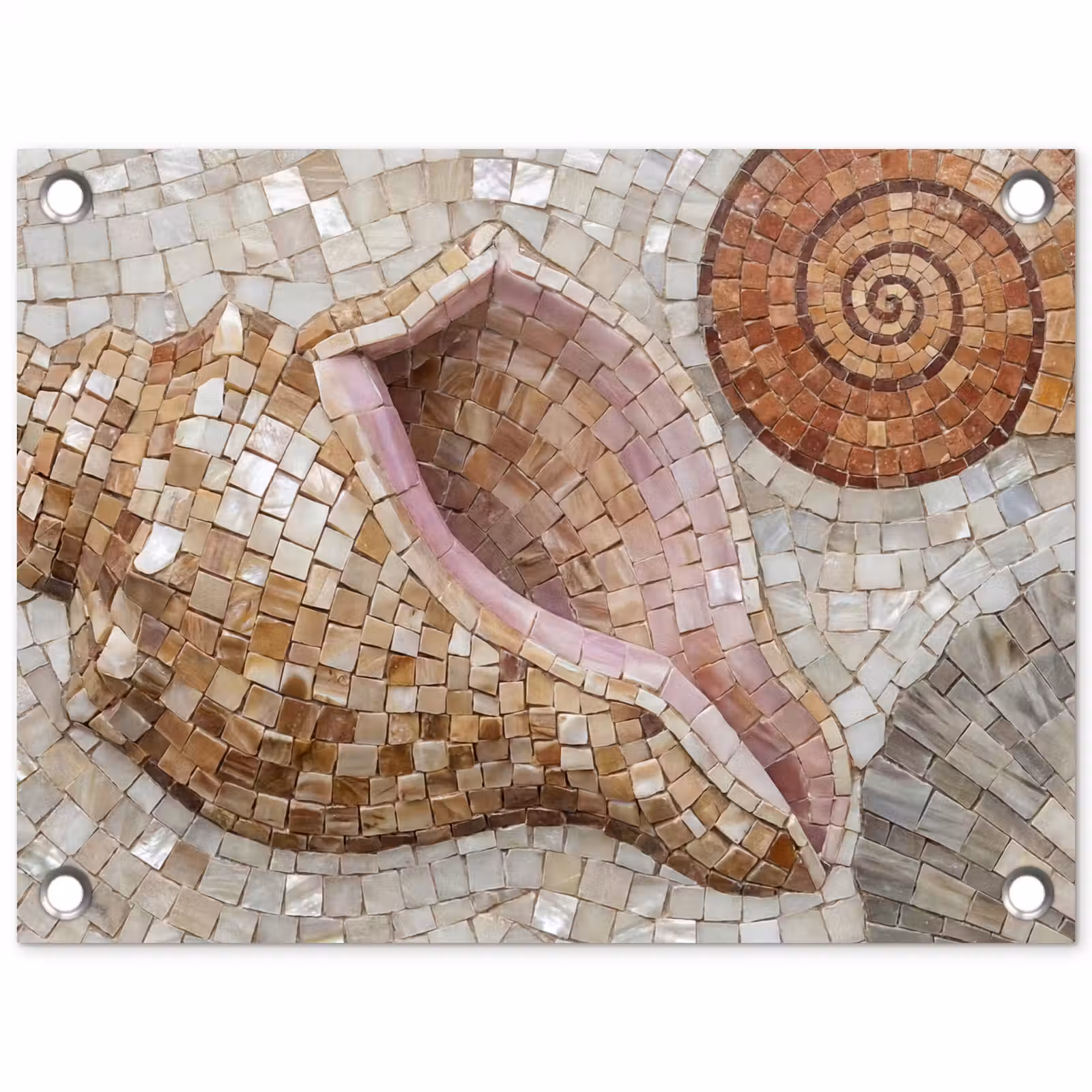 Tuinposter - Schelp - Mozaïek - Zee - Beige - Modern — 1