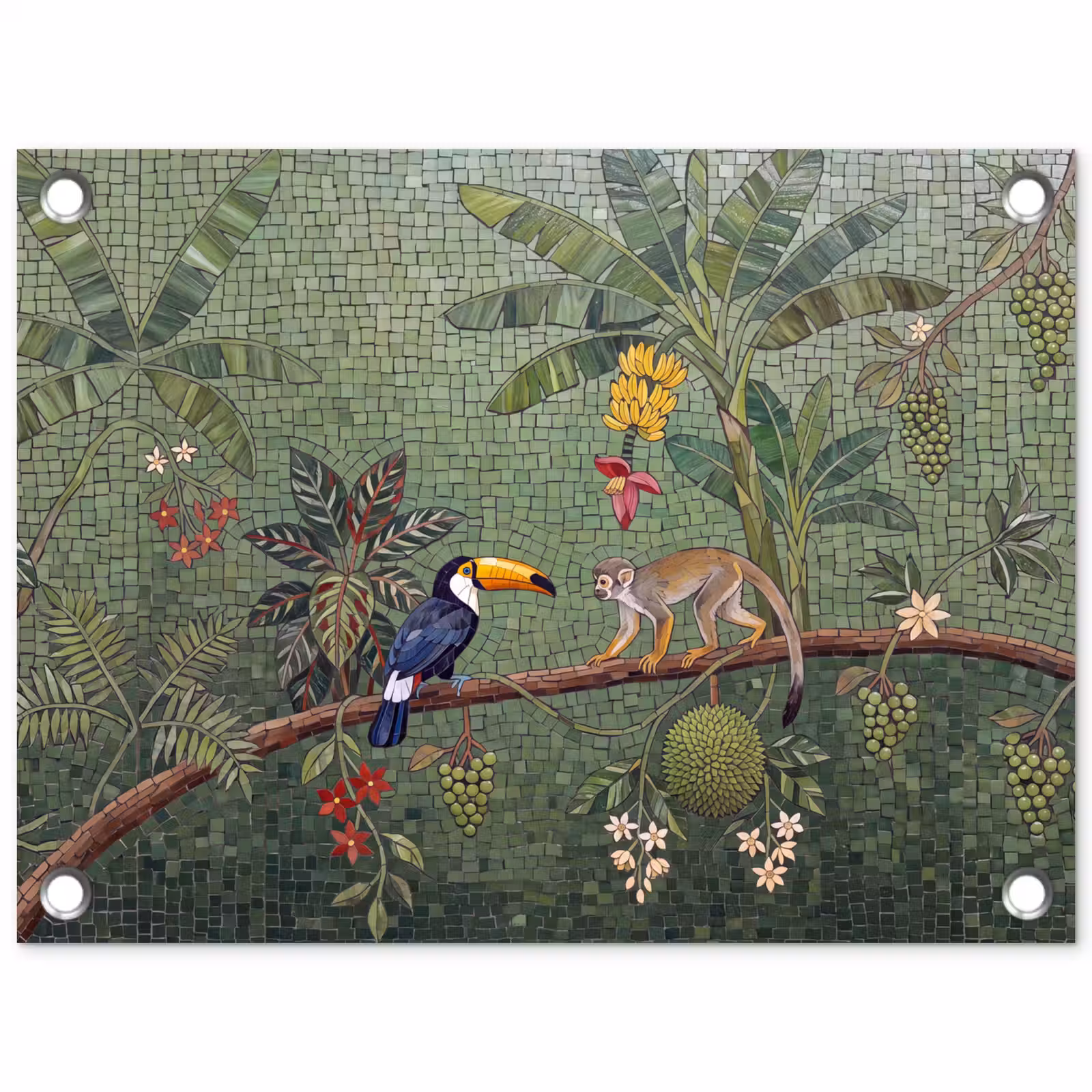 Tuinposter - Vogel - Dier - Jungle - Mozaïek - Natuur — 1