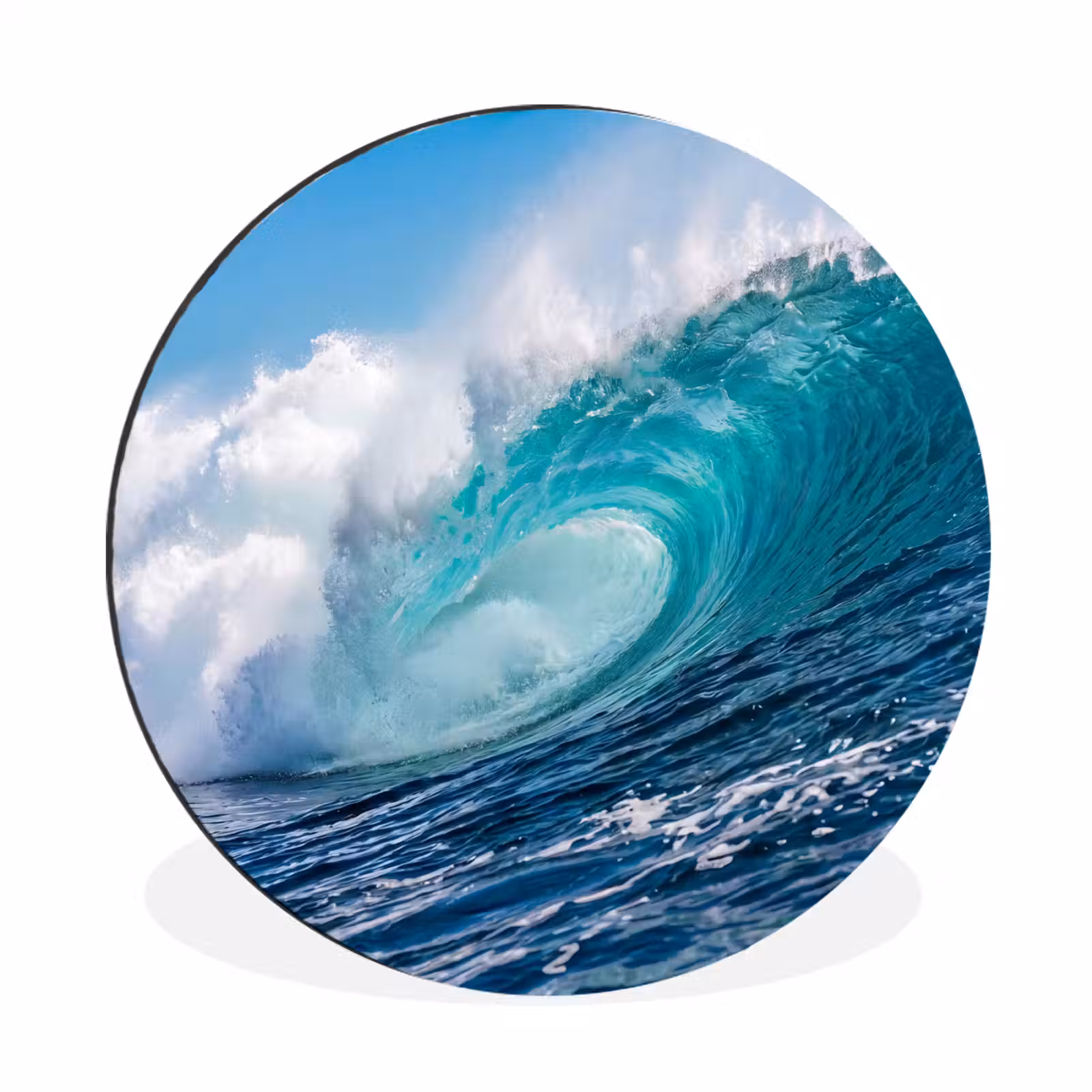 Wandcirkel - Aluminium - Golf - Oceaan - Water - Dynamisch - Blauw — 1