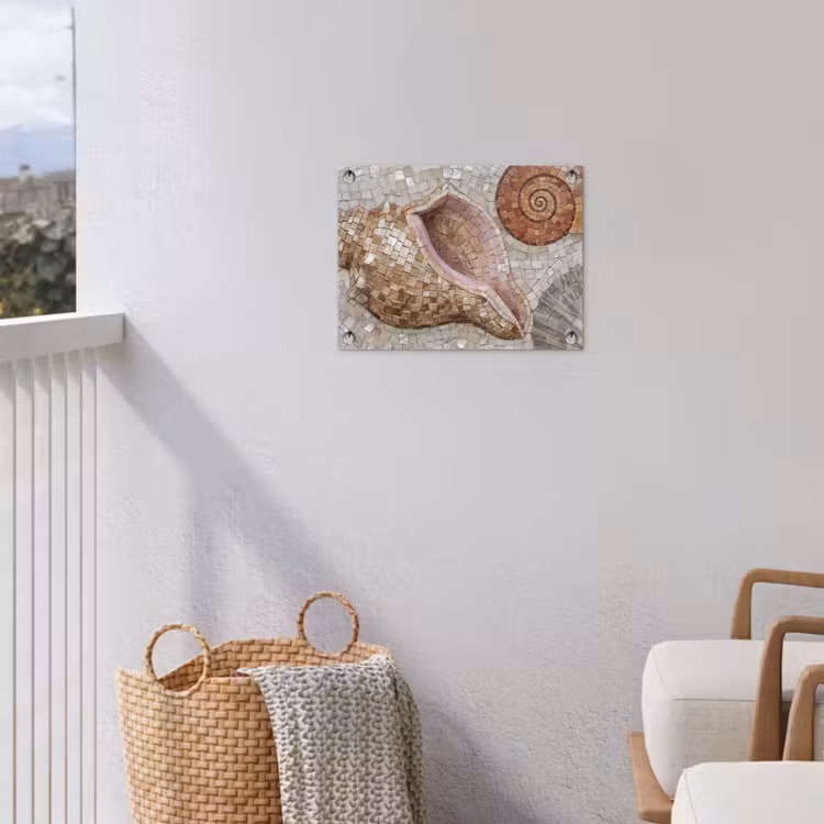 Tuinposter - Schelp - Mozaïek - Zee - Beige - Modern — 3