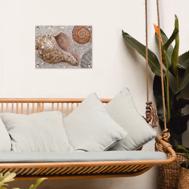 Tuinposter - Schelp - Mozaïek - Zee - Beige - Modern — 5