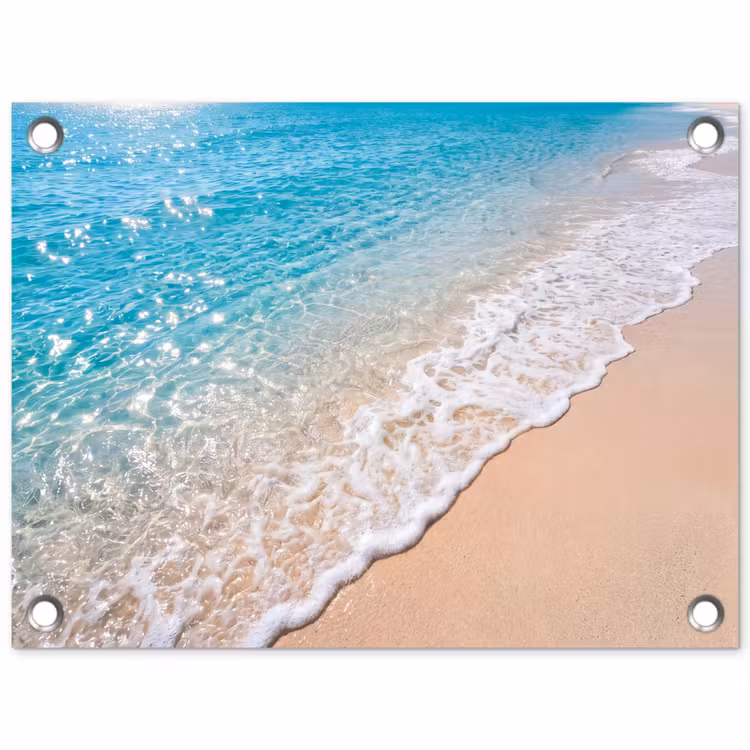 Tuinposter - Strand - Water - Natuur - Blauw - Beige — 1