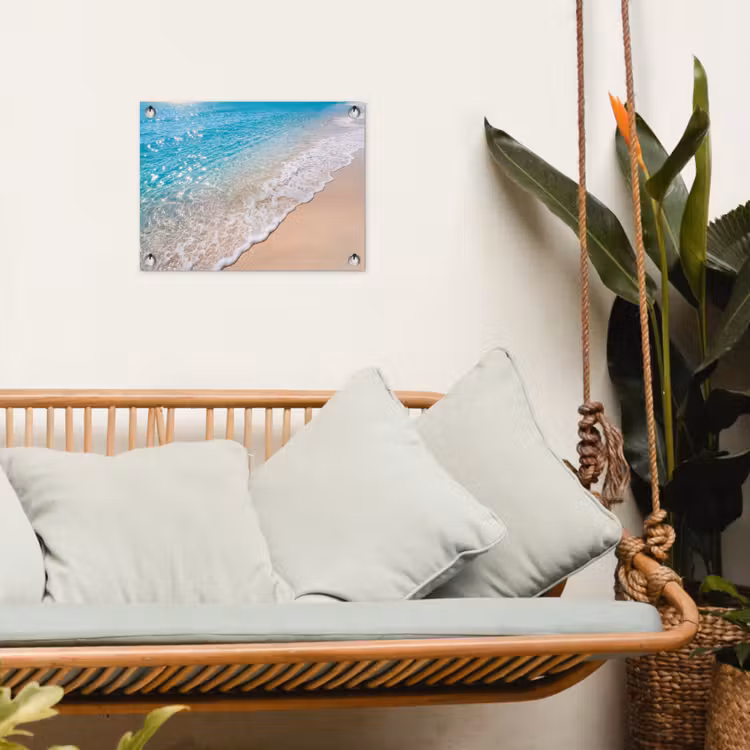 Tuinposter - Strand - Water - Natuur - Blauw - Beige — 5