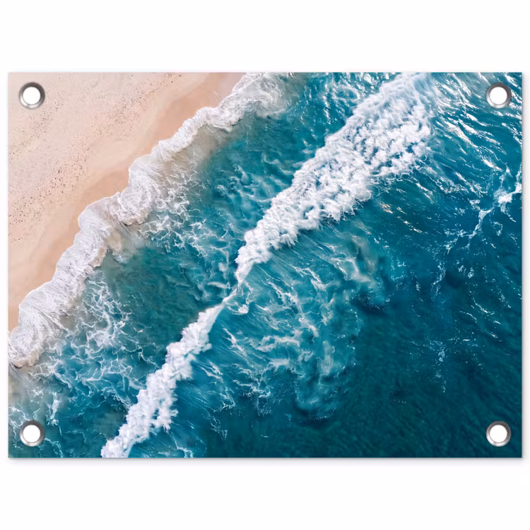 Tuinposter - Zee - Strand - Golven - Natuur - Blauw — 1