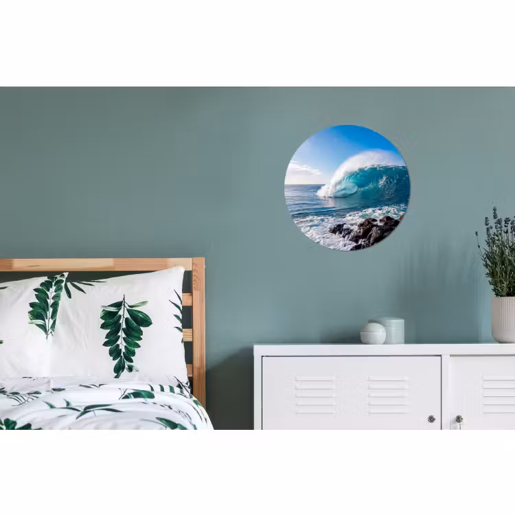 Wandcirkel - Aluminium - Golf - Oceaan - Brekend - Water - Blauw — 4