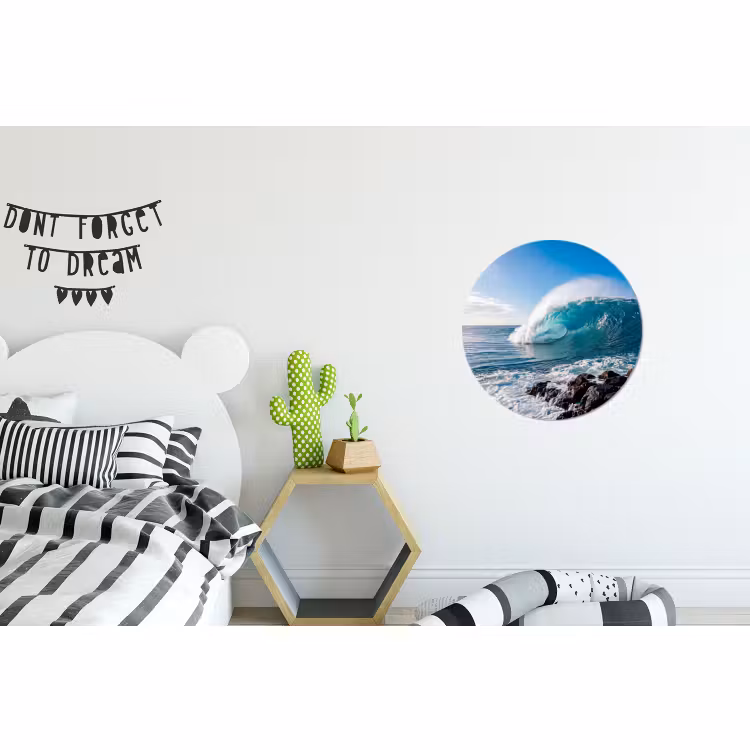 Wandcirkel - Aluminium - Golf - Oceaan - Brekend - Water - Blauw — 5
