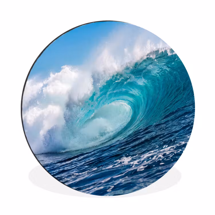Wandcirkel - Aluminium - Golf - Oceaan - Water - Dynamisch - Blauw — 1