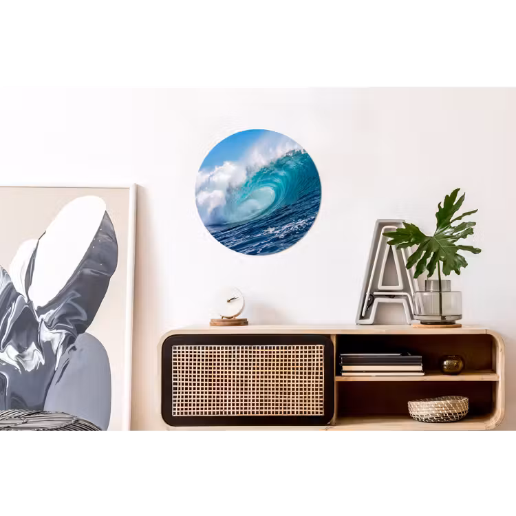 Wandcirkel - Aluminium - Golf - Oceaan - Water - Dynamisch - Blauw — 3