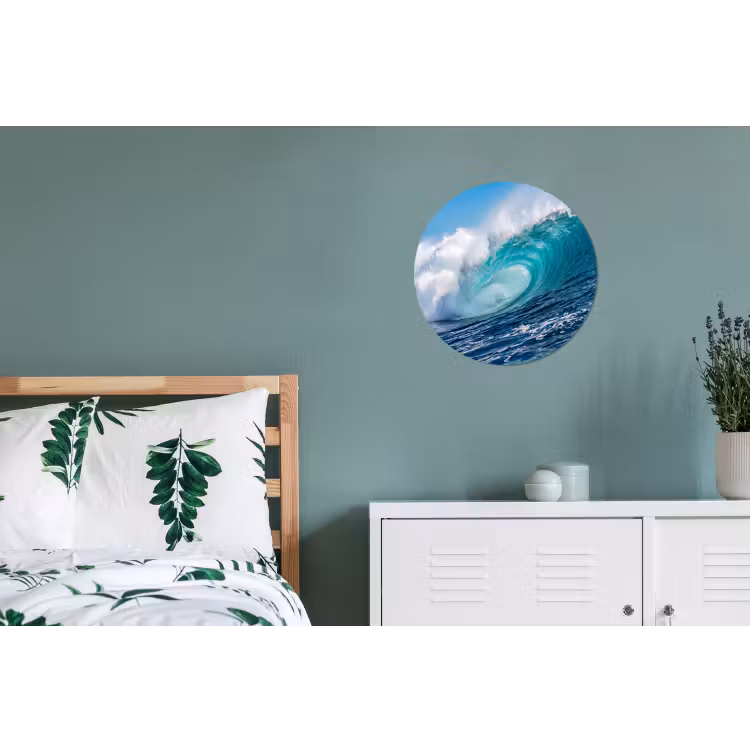Wandcirkel - Aluminium - Golf - Oceaan - Water - Dynamisch - Blauw — 4