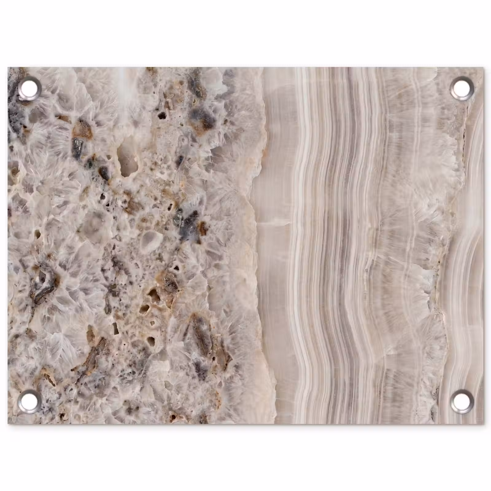 Tuinposter - Steen - Textuur - Abstract - Beige - Wit — 1
