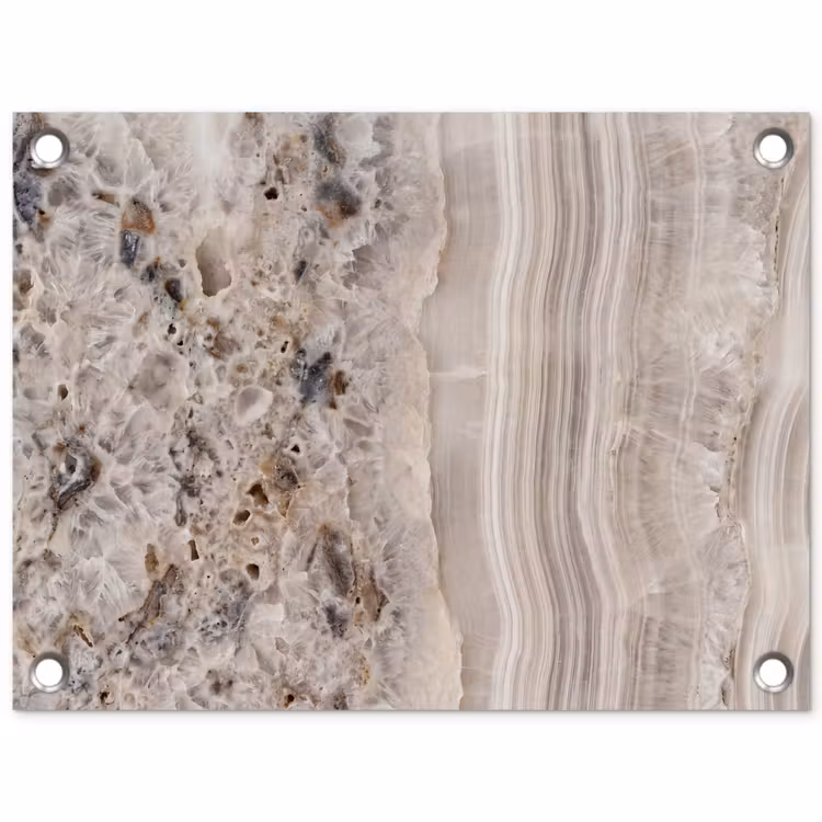 Tuinposter - Steen - Textuur - Abstract - Beige - Wit — 1