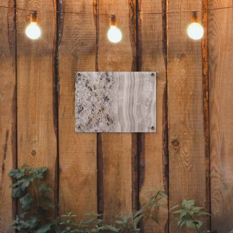 Tuinposter - Steen - Textuur - Abstract - Beige - Wit — 2