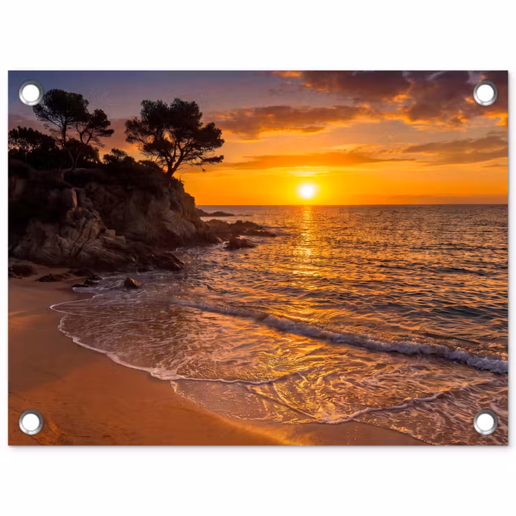 Tuinposter - Zee - Kust - Zonsondergang - Natuur - Oranje — 1