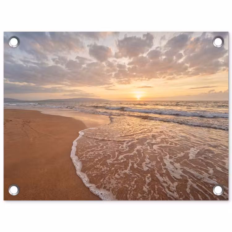 Tuinposter - Zee - Kustlijn - Wolken - Landschap - Oranje — 1