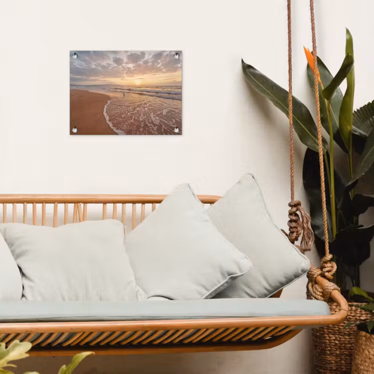 Tuinposter - Zee - Kustlijn - Wolken - Landschap - Oranje — 5
