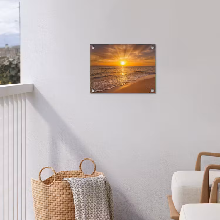Tuinposter - Zee - Zonsondergang - Golven - Kust - Oranje — 3