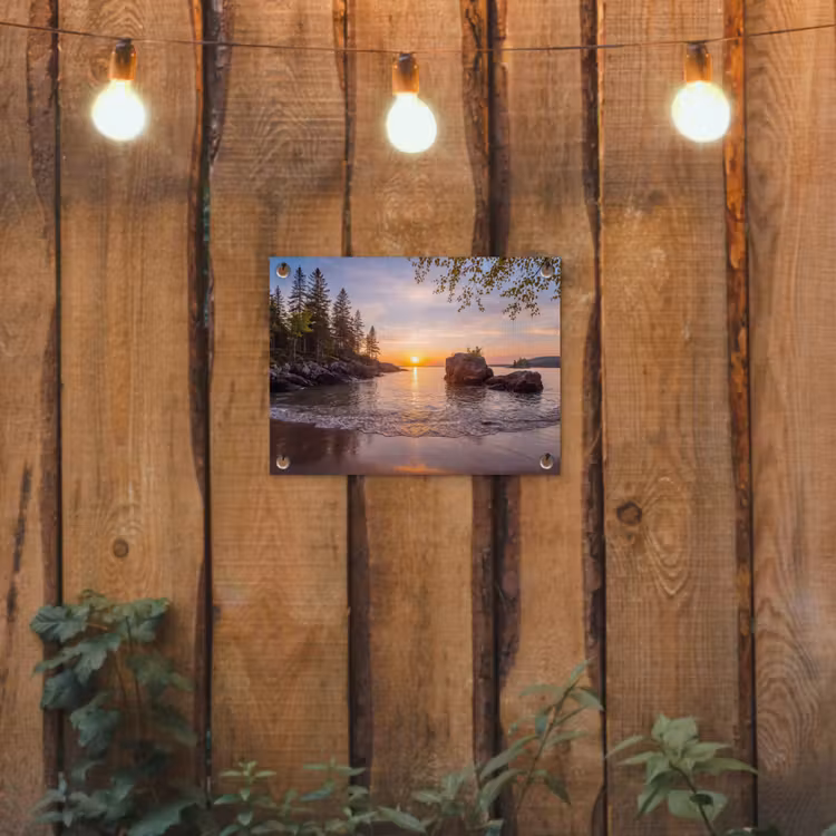 Tuinposter - Zonsondergang - Kust - Water - Natuur - Oranje — 2