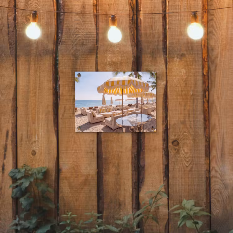 Tuinposter - Strand - Ligbedden - Vakantie - Modern - Geel — 2