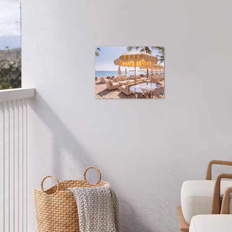 Tuinposter - Strand - Ligbedden - Vakantie - Modern - Geel — 3