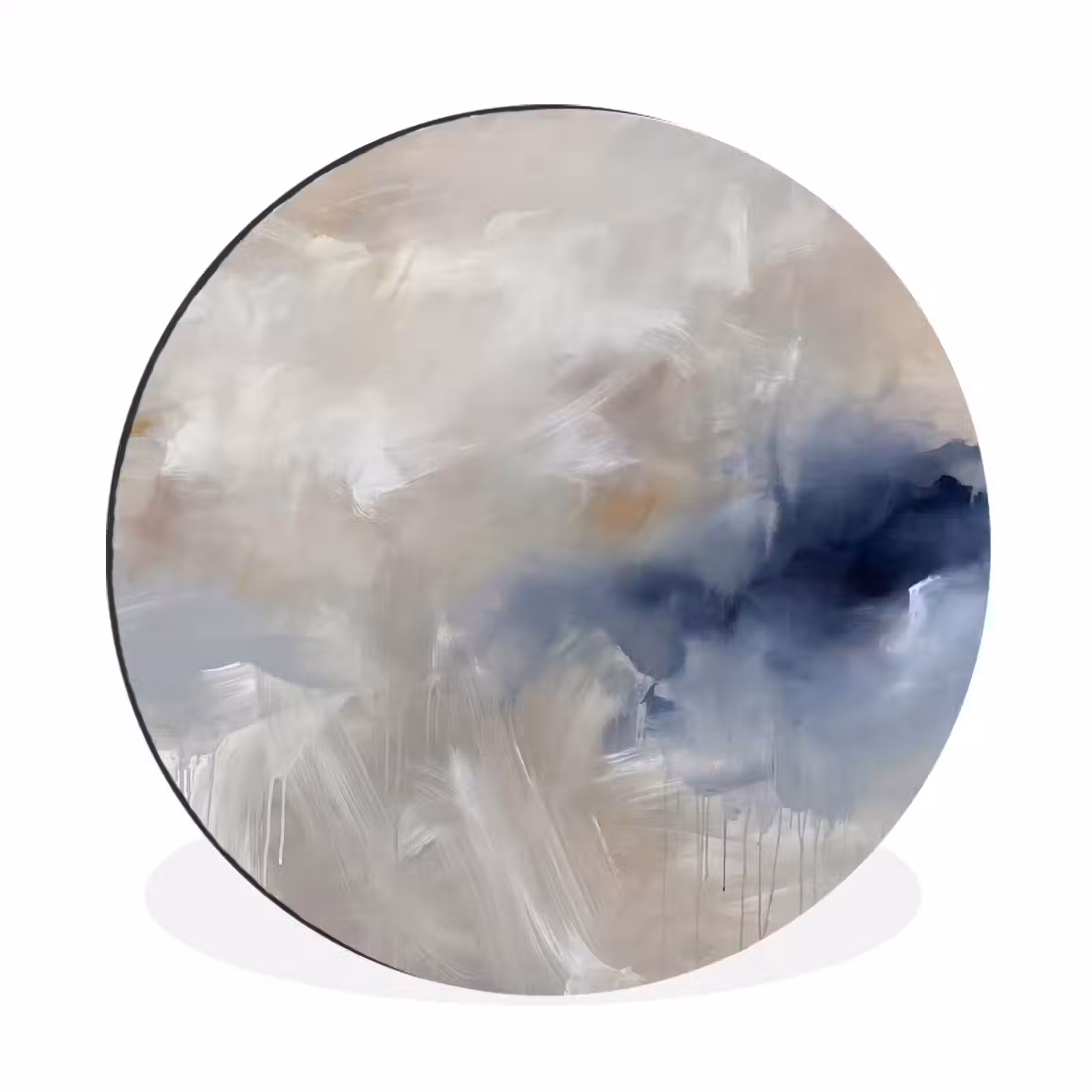 Wandcirkel - Aluminium - Abstract - Wolken - Sfeer - Modern - Beige — 1