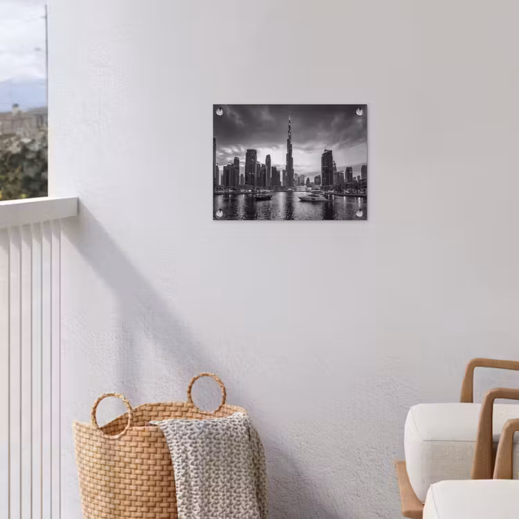 Tuinposter - Stad - Skyline - Architectuur - Avond - Zwart-wit — 3