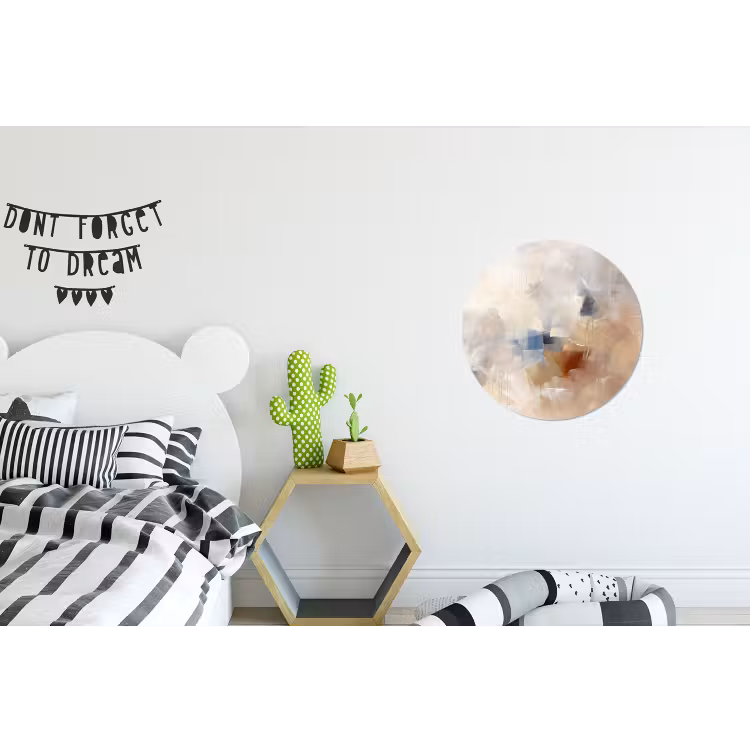 Wandcirkel - Aluminium - Abstract - Borstelstreken - Modern - Beige - Kunst — 5