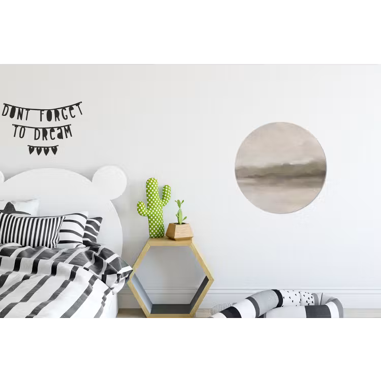 Wandcirkel - Aluminium - Abstract - Landschap - Nevel - Modern - Grijs — 5