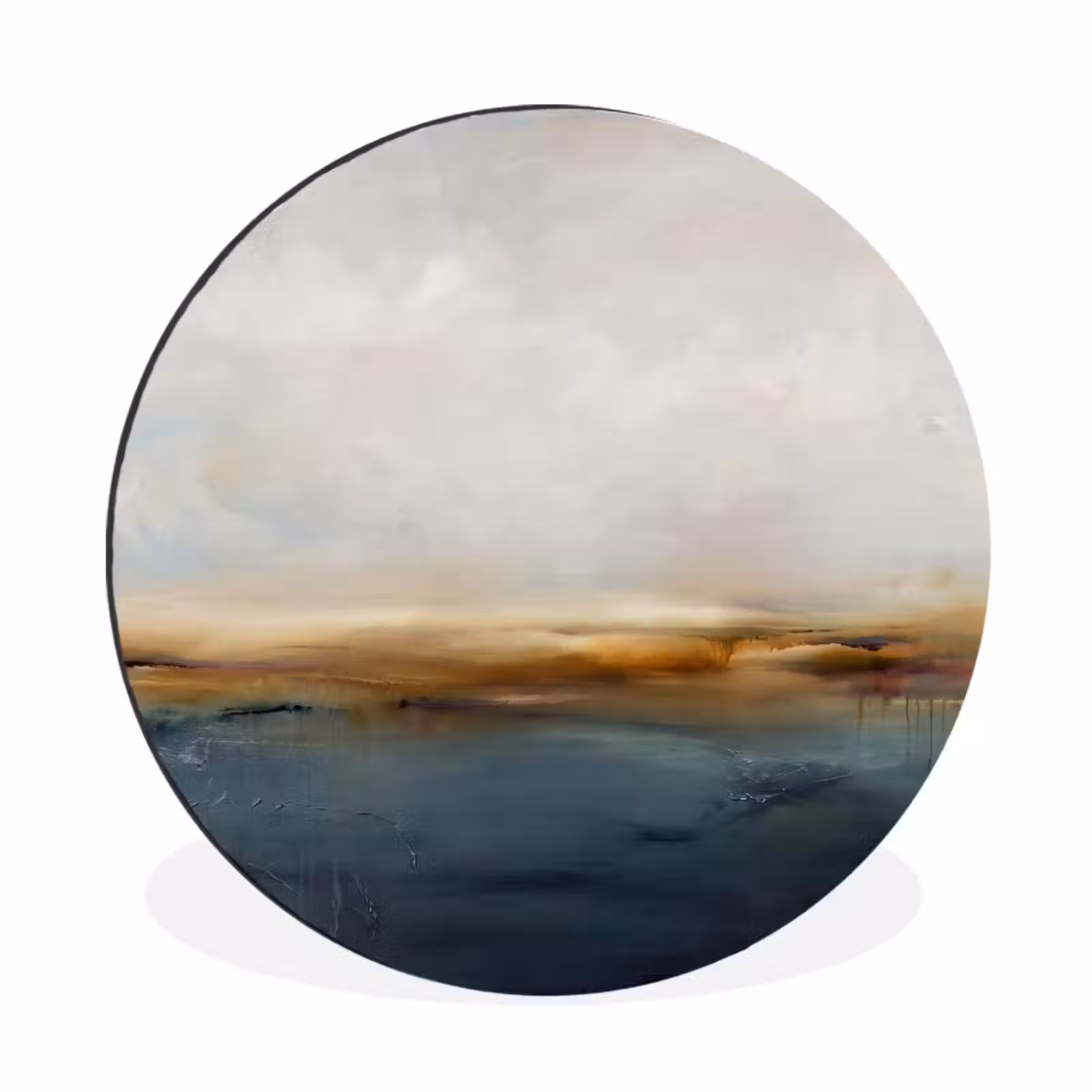Wandcirkel - Aluminium - Abstract - Horizon - Water - Modern - Beige — 1