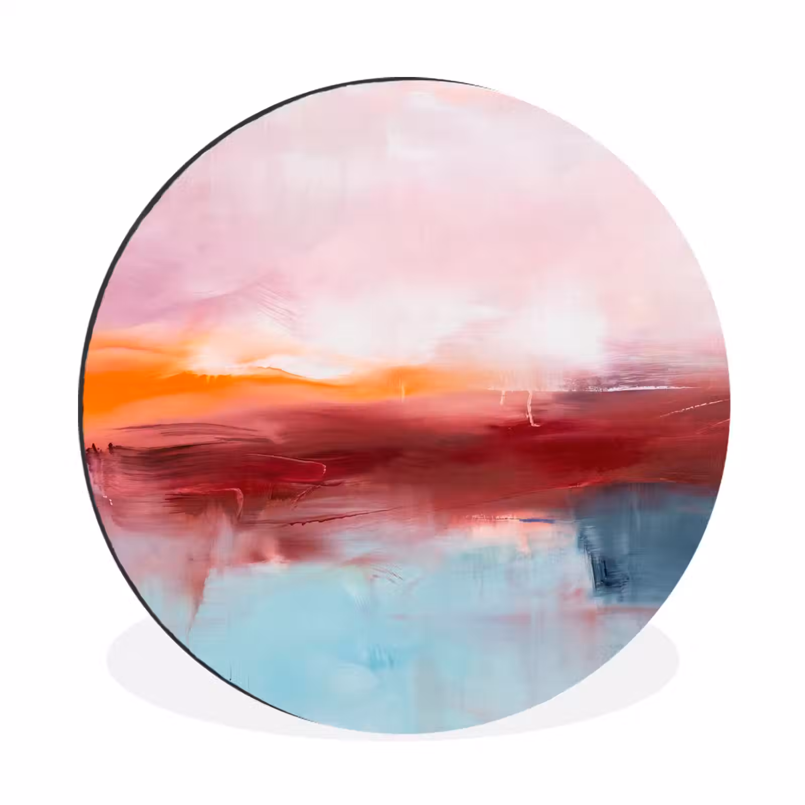 Wandcirkel - Aluminium - Abstract - Kleuren - Modern - Kunst - Roze — 1