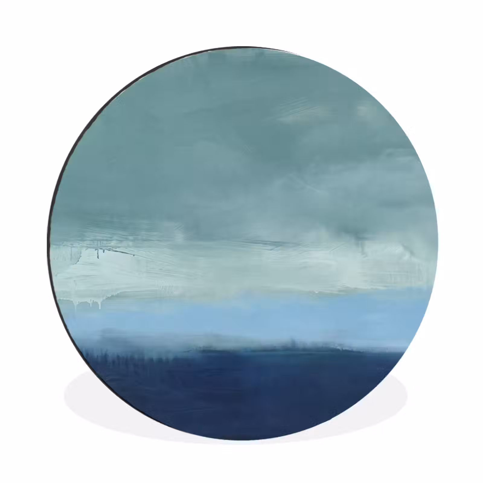 Wandcirkel - Aluminium - Abstract - Lagen - Rust - Modern - Blauw — 1